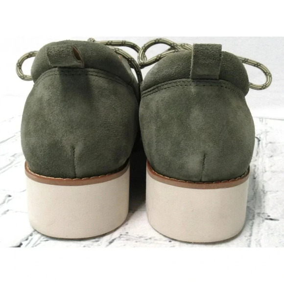 Vionic Womens Ballari Olive Suede Lace Up Shoes Size 7 Wide Lug Soles Comfort - Picture 2 of 7
